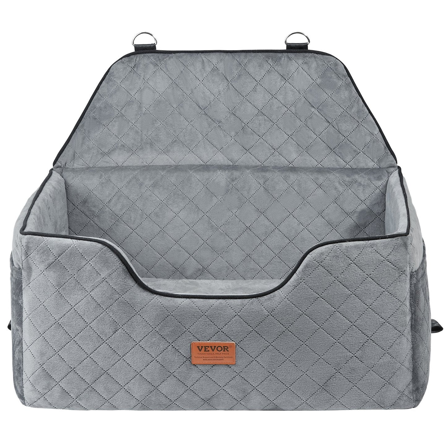 Tailored Travels - Dog Booster Car Seat Pet Car Seat for Medium Large Dog up to 55 Lbs Gray