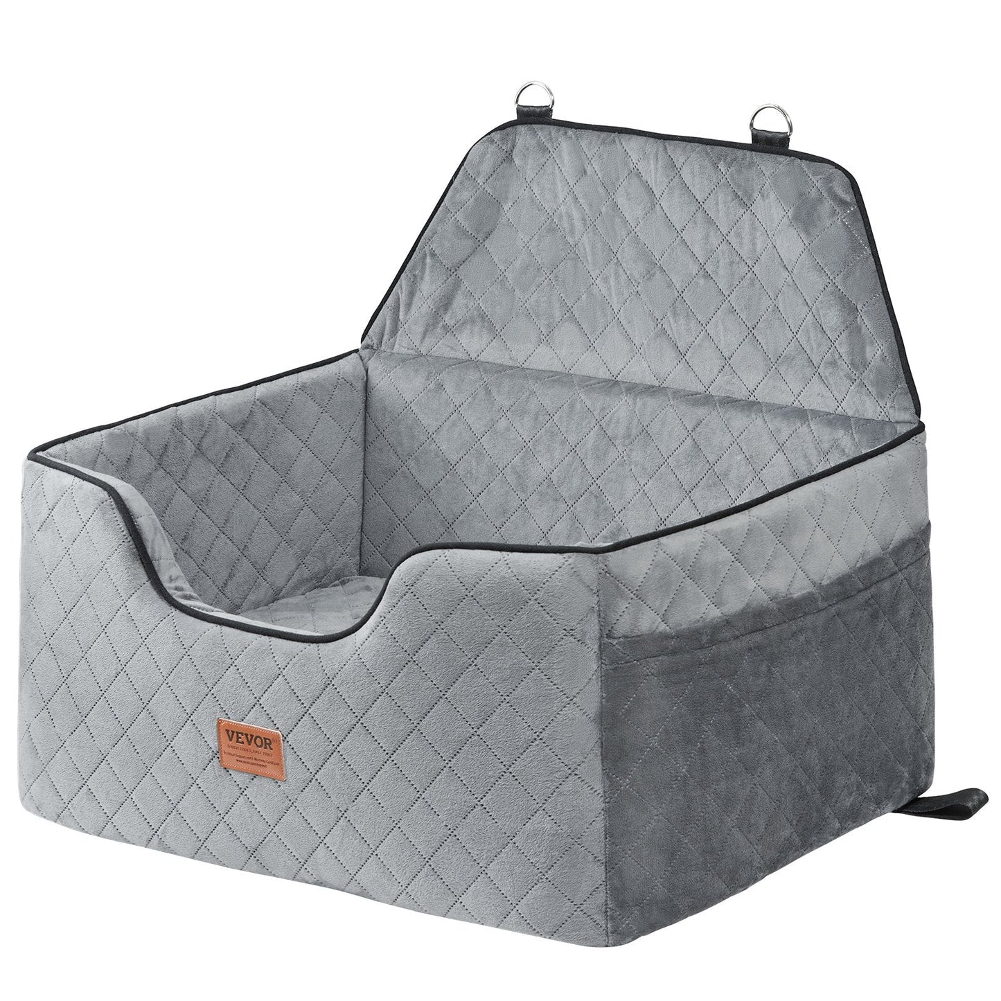 Tailored Travels - Dog Booster Car Seat Pet Car Seat for Medium Large Dog up to 55 Lbs Gray