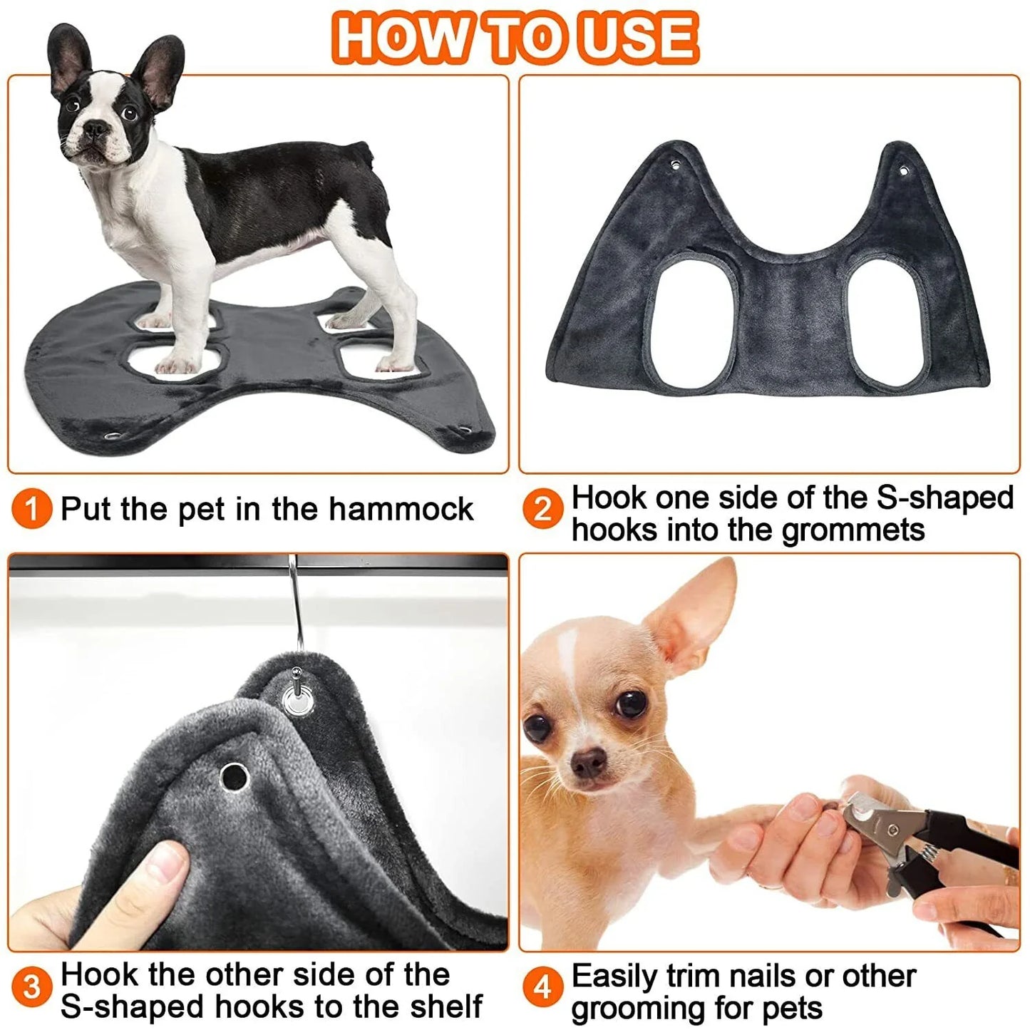TrimHelper Pro - Pet Dog Cat Grooming Hanging Hammock Harness Breathable Groom Helper US